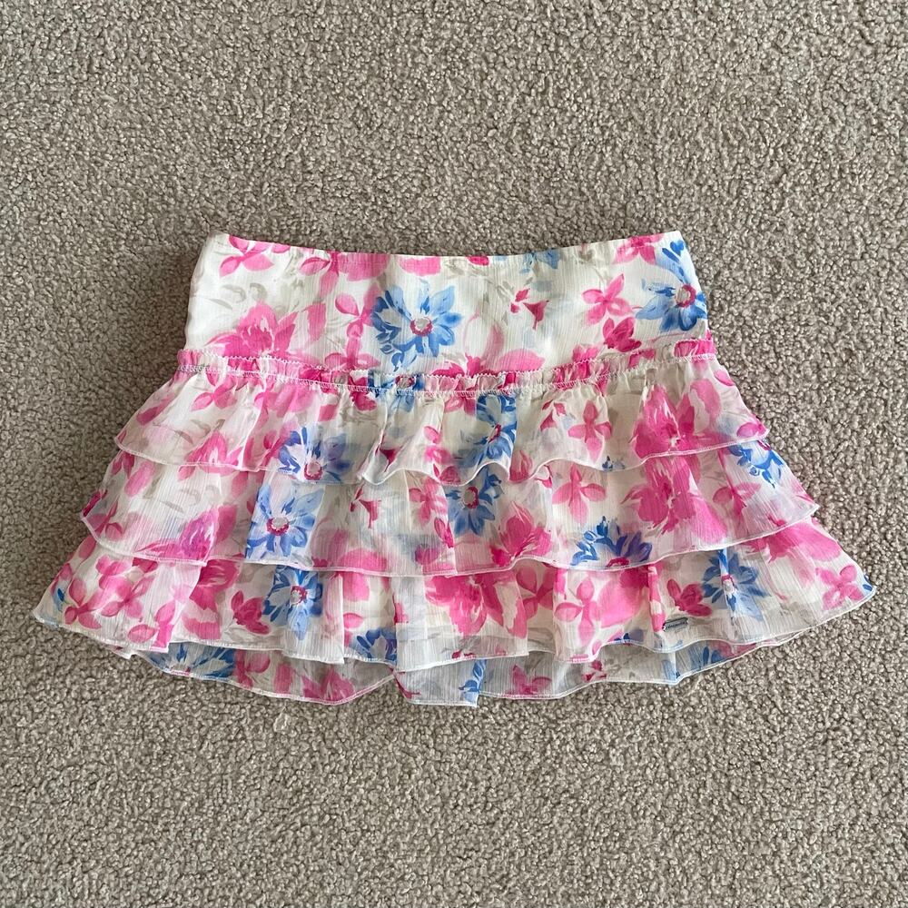 Abercrombie Kids Floral Ruffle Mini Skirt – Size S